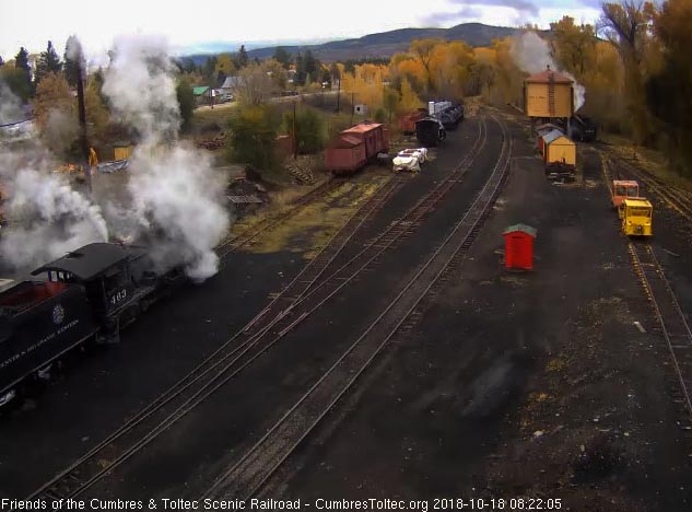 2018-10-18 The 463 is now at the coal dock as 484 takes on water.jpg