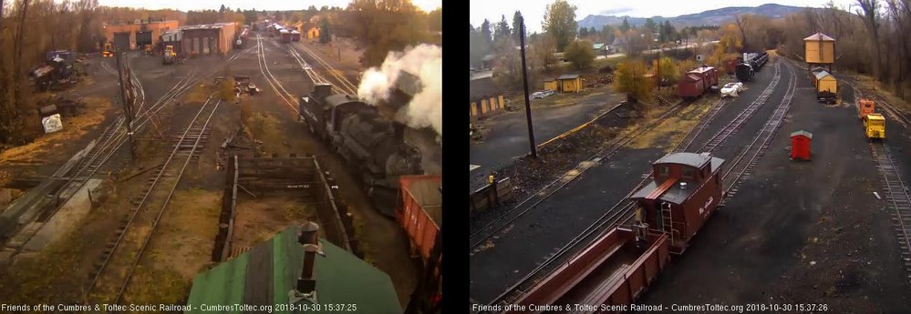 2018-10-30 Passing the tipple, the train heads into the connector track.jpg