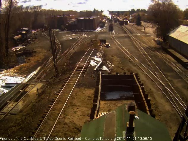 2018-11-01 The train is passing the roundhouse as it heads into the south yard bypass.jpg