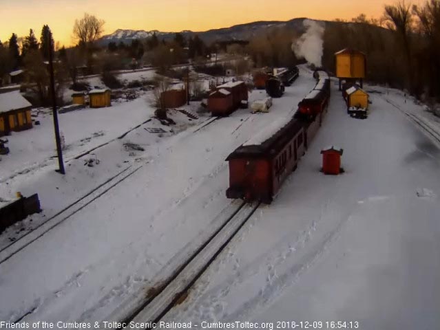 2018-12-09 The 5th and final train of the 2018 season backs into Chama finishing the Christmas trains.jpg