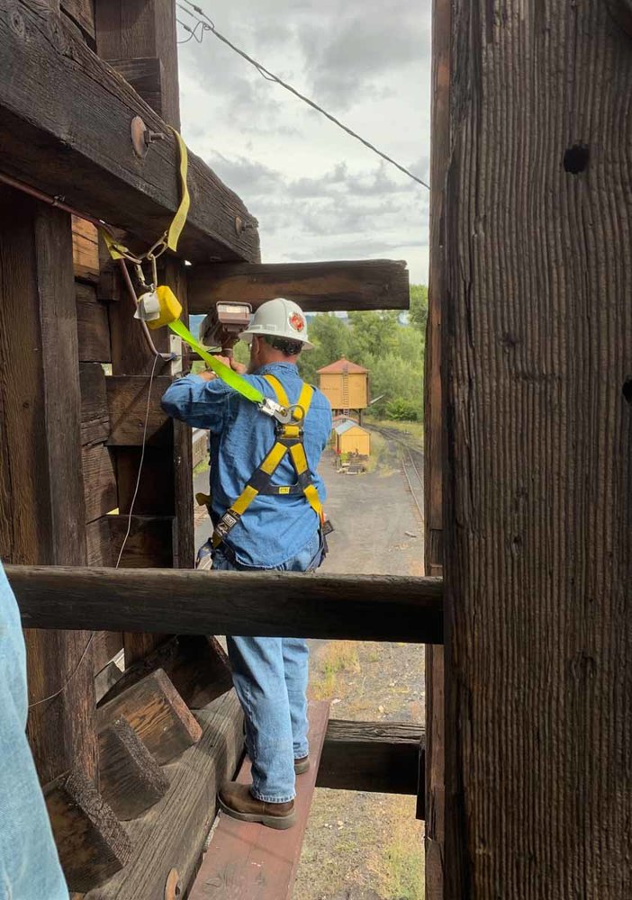 2019.09.14 Jason working on the north tipple cam with his safety harness on (1 of 1).jpg