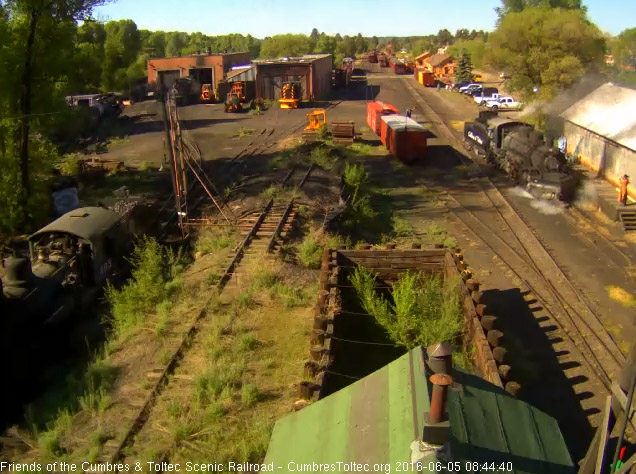 6.5.16 As 487 backs away from the coal dock 463 has come out to the pit.jpg