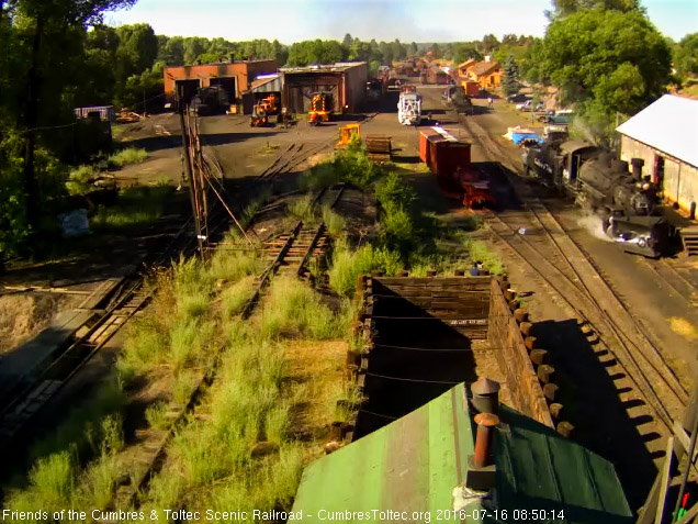 7.16.16 489 pulls into the coal dock lead as 463 waits its road crew.jpg